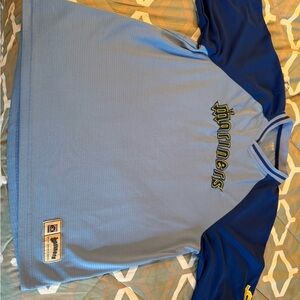 Majestic Light Blue and Navy Jersey